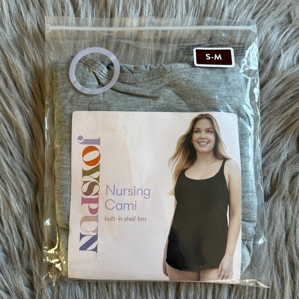 Joyspun Maternity Nursing Cami Womens Size Small-Medium Gray Sleeveless Tank Top